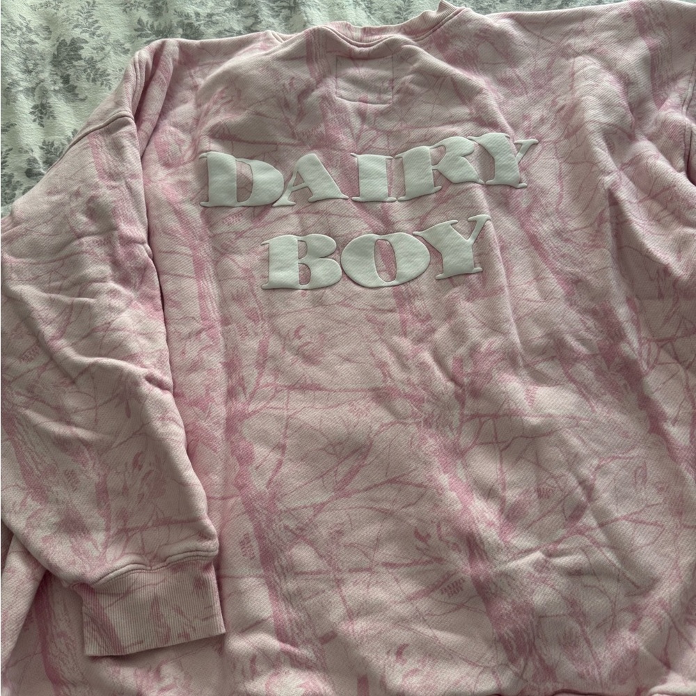 Dairy Boy Pink Camp Crewneck Sweatshirt